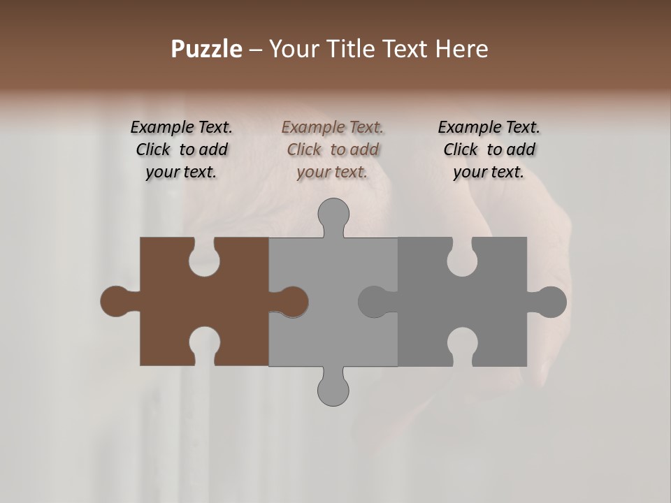 Mans Hands Behind Bars In Jail Or Prison PowerPoint Template