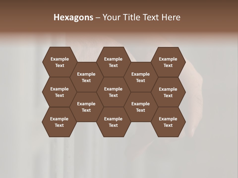 Mans Hands Behind Bars In Jail Or Prison PowerPoint Template
