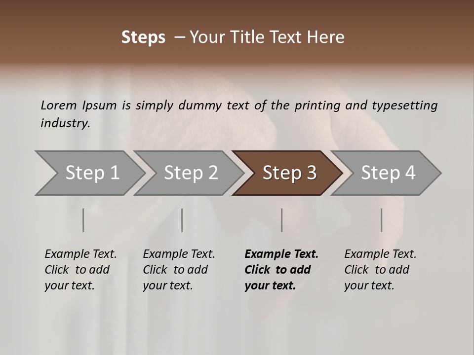 Mans Hands Behind Bars In Jail Or Prison PowerPoint Template