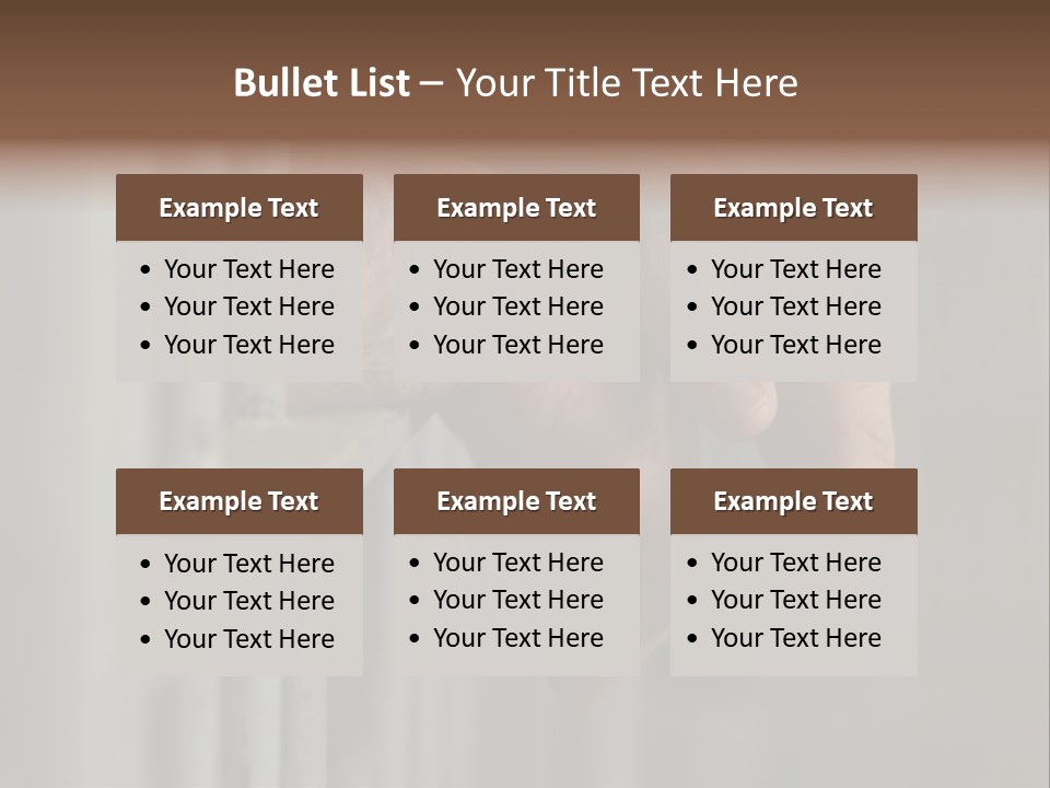 Mans Hands Behind Bars In Jail Or Prison PowerPoint Template