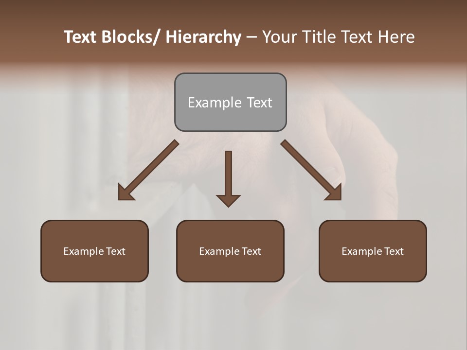 Mans Hands Behind Bars In Jail Or Prison PowerPoint Template