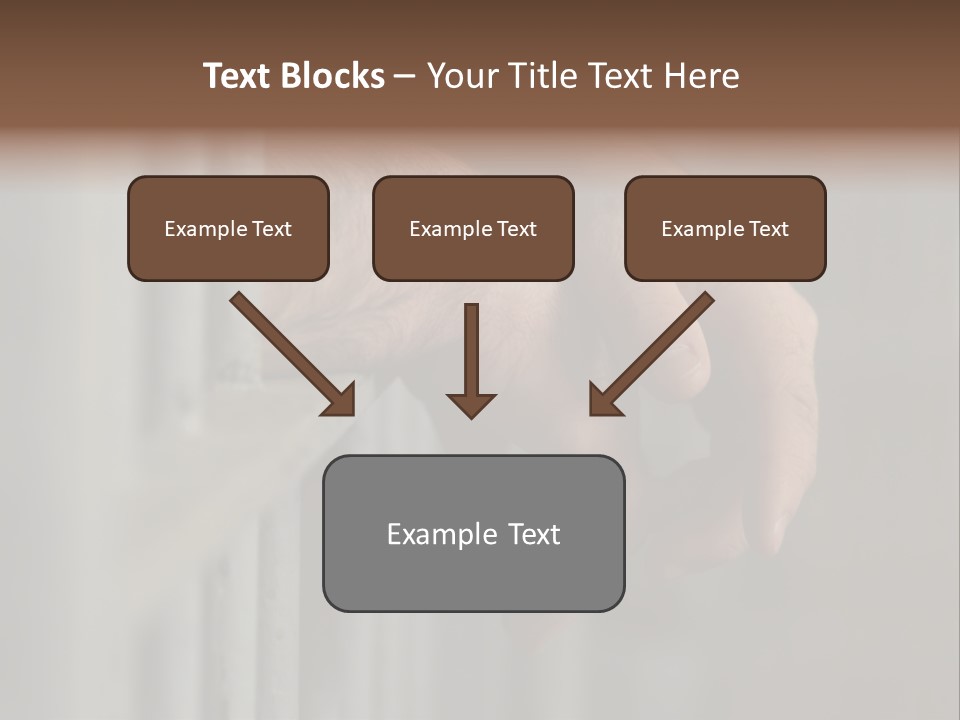 Mans Hands Behind Bars In Jail Or Prison PowerPoint Template