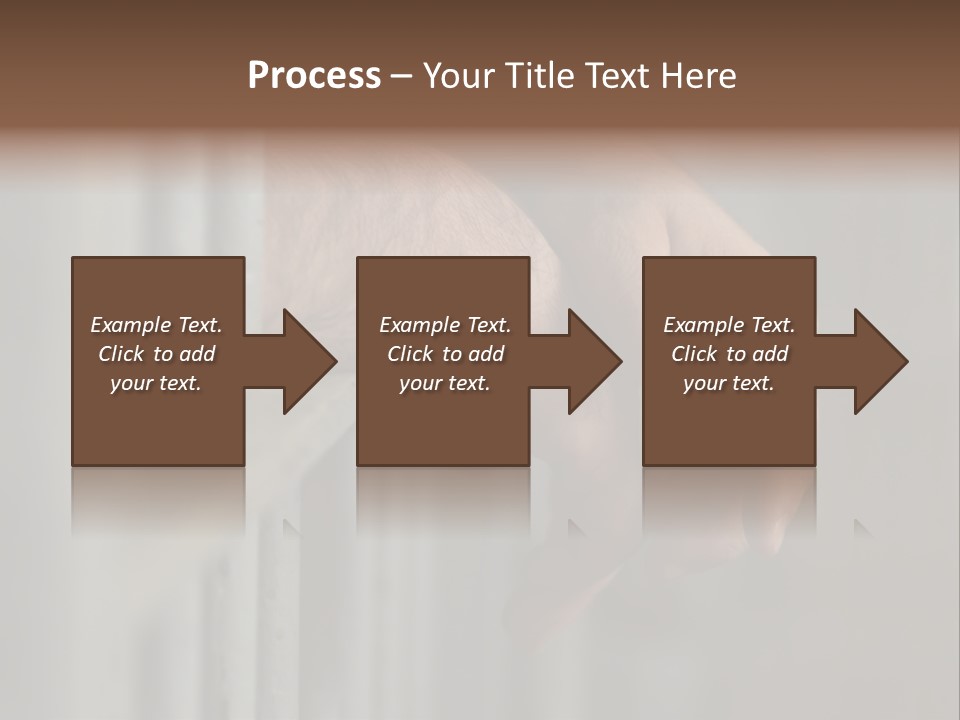 Mans Hands Behind Bars In Jail Or Prison PowerPoint Template