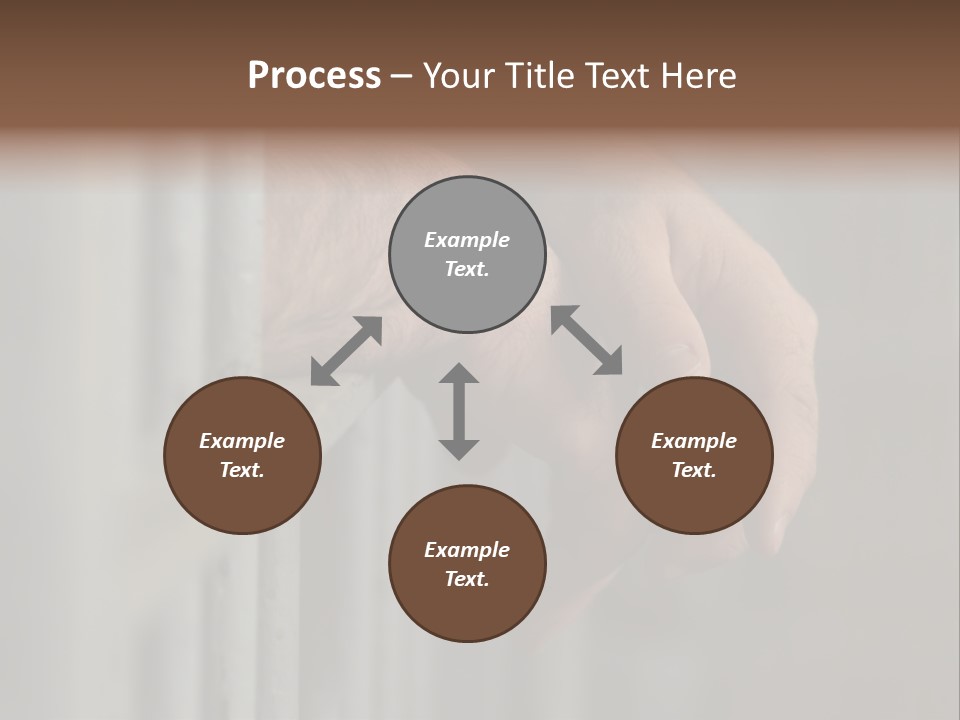 Mans Hands Behind Bars In Jail Or Prison PowerPoint Template