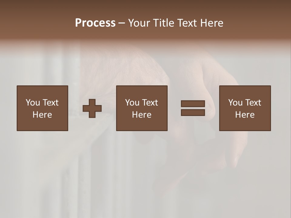 Mans Hands Behind Bars In Jail Or Prison PowerPoint Template