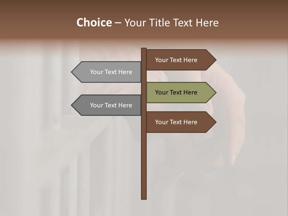 Mans Hands Behind Bars In Jail Or Prison PowerPoint Template