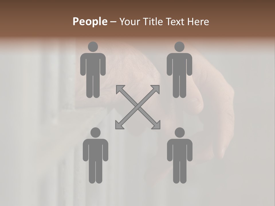 Mans Hands Behind Bars In Jail Or Prison PowerPoint Template