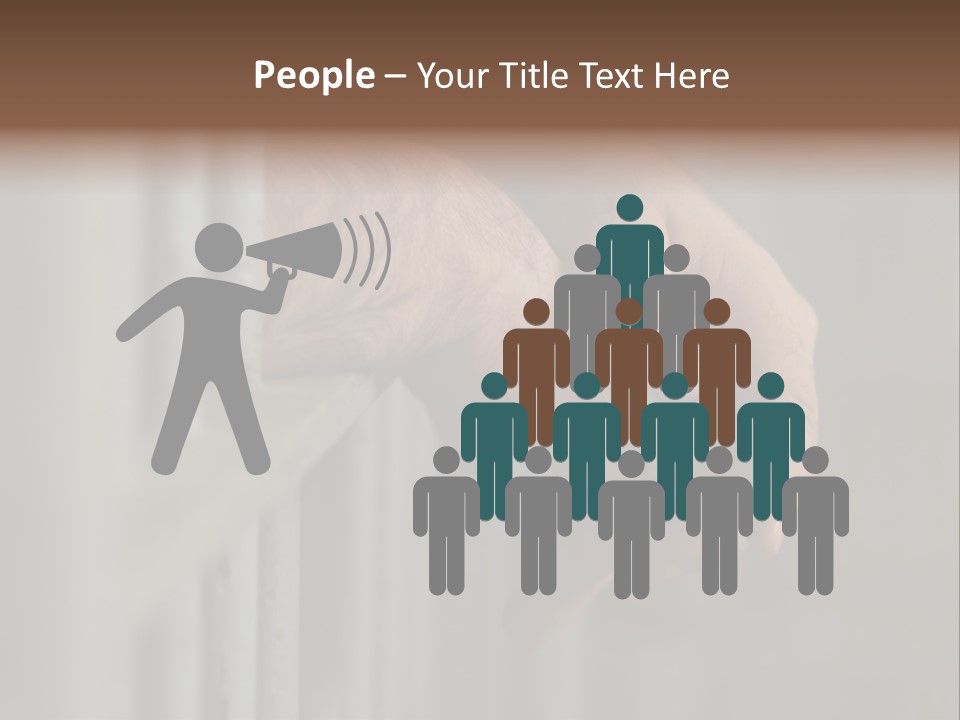 Mans Hands Behind Bars In Jail Or Prison PowerPoint Template