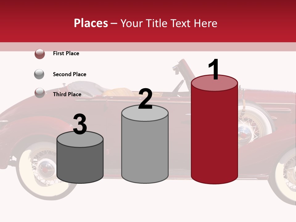 1936 Vintage Convertible Isolated With Clipping Path PowerPoint Template