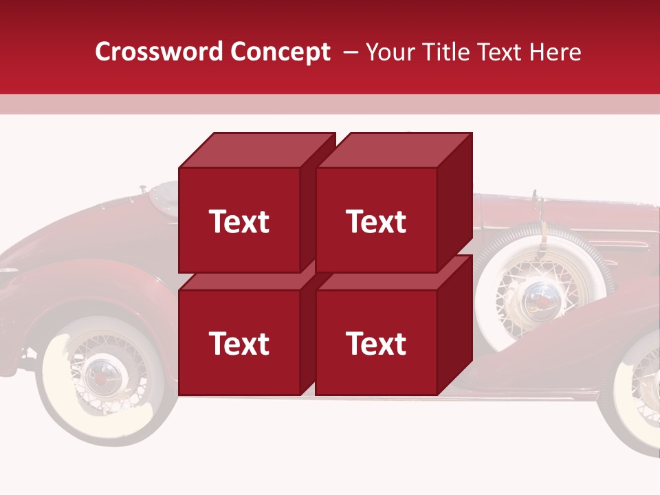 1936 Vintage Convertible Isolated With Clipping Path PowerPoint Template