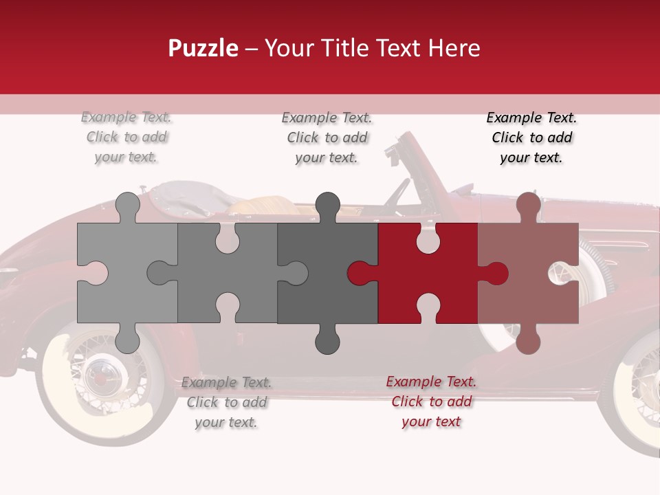 1936 Vintage Convertible Isolated With Clipping Path PowerPoint Template