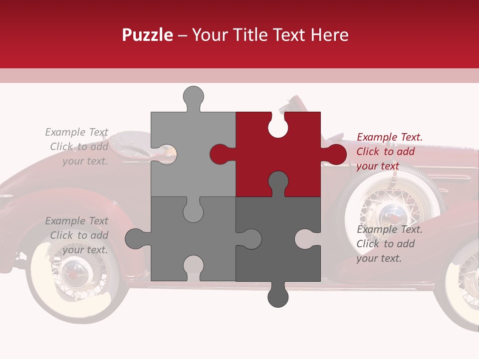 1936 Vintage Convertible Isolated With Clipping Path PowerPoint Template