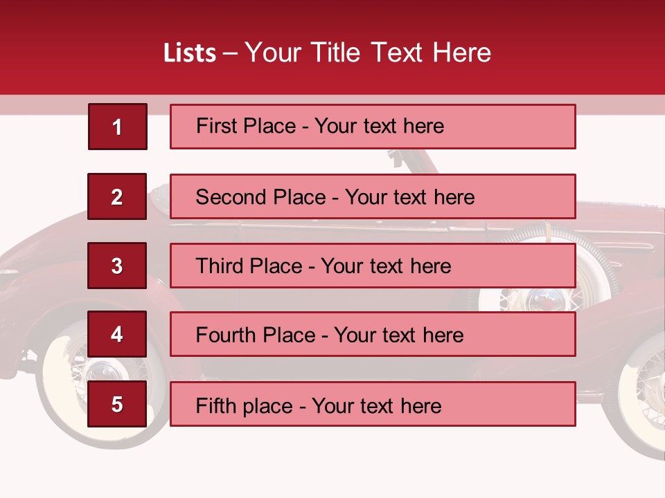 1936 Vintage Convertible Isolated With Clipping Path PowerPoint Template
