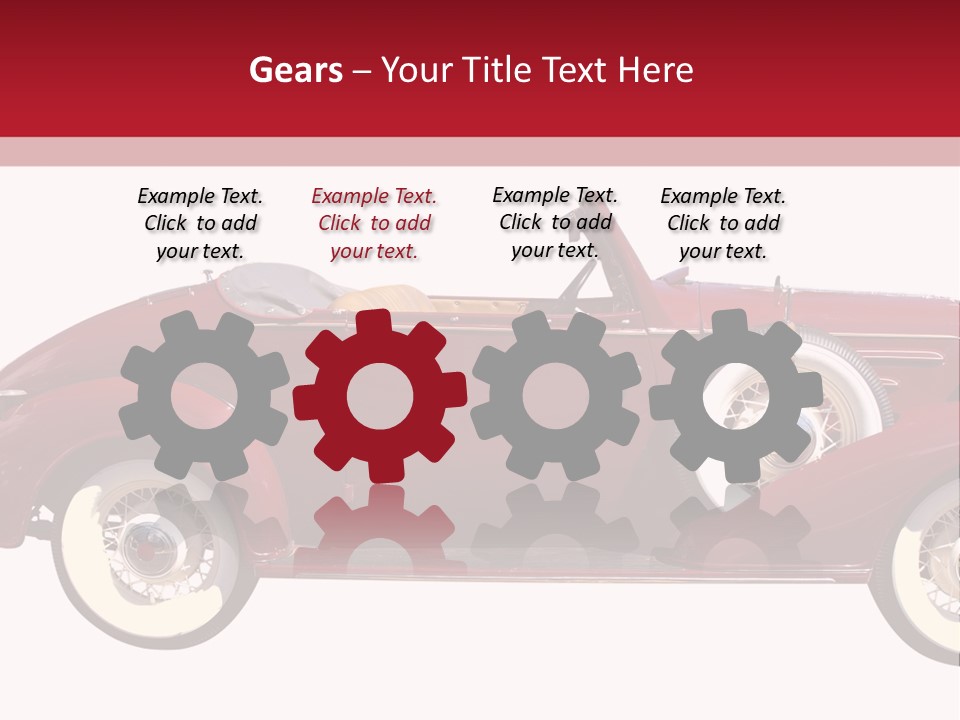 1936 Vintage Convertible Isolated With Clipping Path PowerPoint Template