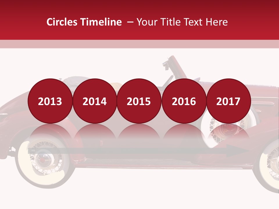 1936 Vintage Convertible Isolated With Clipping Path PowerPoint Template