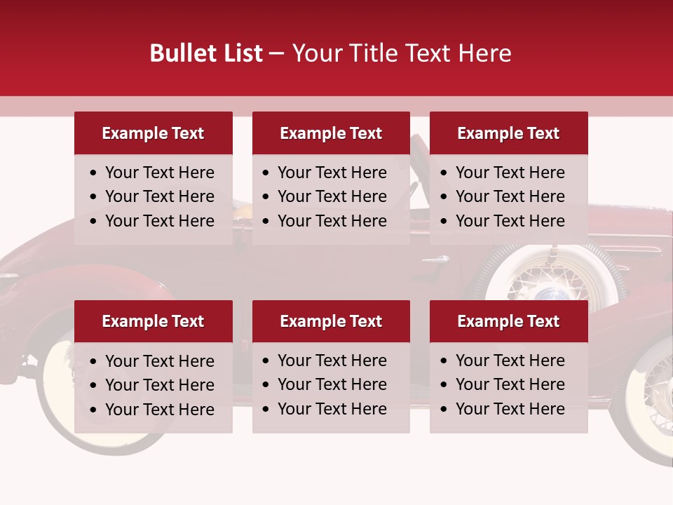 1936 Vintage Convertible Isolated With Clipping Path PowerPoint Template