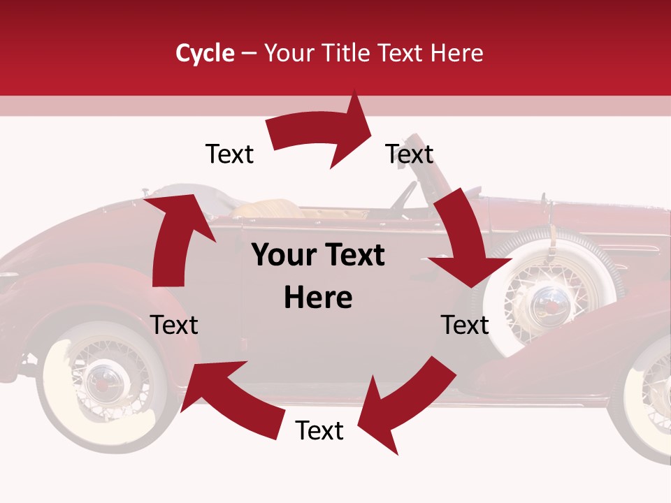 1936 Vintage Convertible Isolated With Clipping Path PowerPoint Template