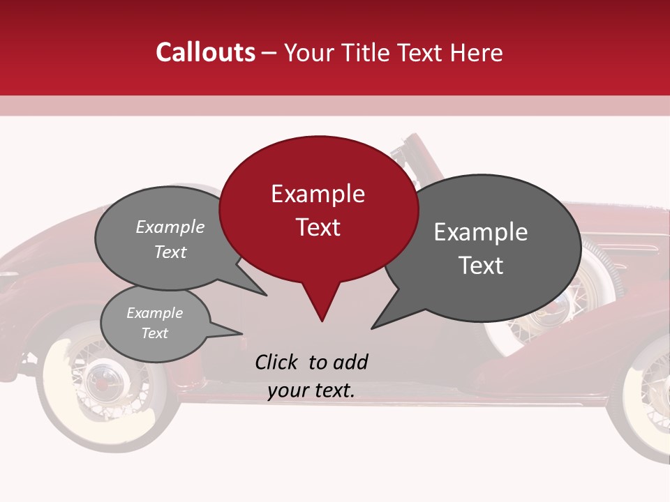 1936 Vintage Convertible Isolated With Clipping Path PowerPoint Template