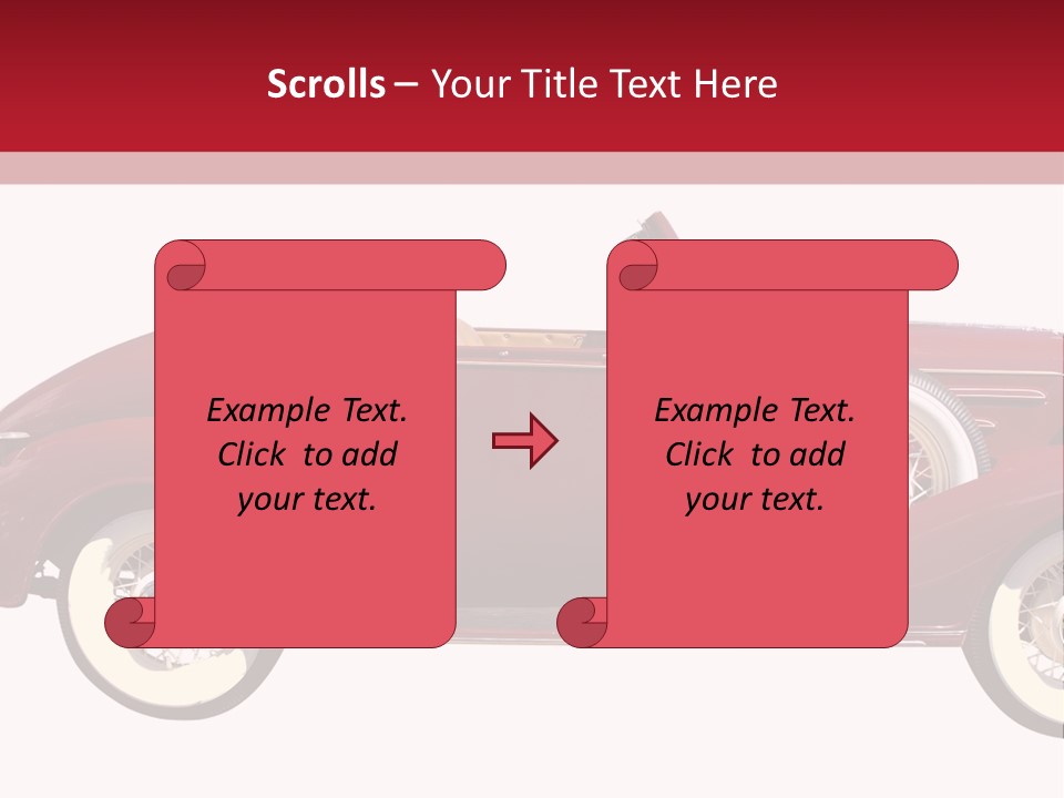 1936 Vintage Convertible Isolated With Clipping Path PowerPoint Template
