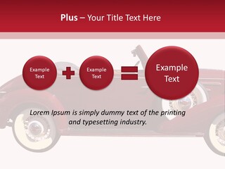 1936 Vintage Convertible Isolated With Clipping Path PowerPoint Template