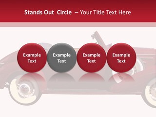 1936 Vintage Convertible Isolated With Clipping Path PowerPoint Template