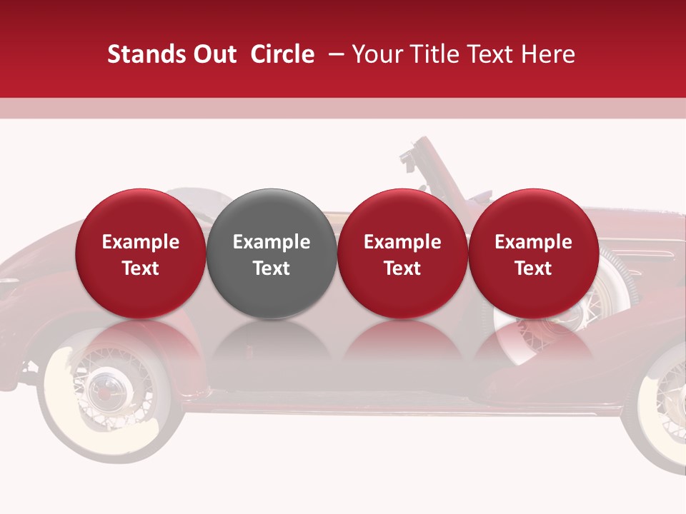 1936 Vintage Convertible Isolated With Clipping Path PowerPoint Template