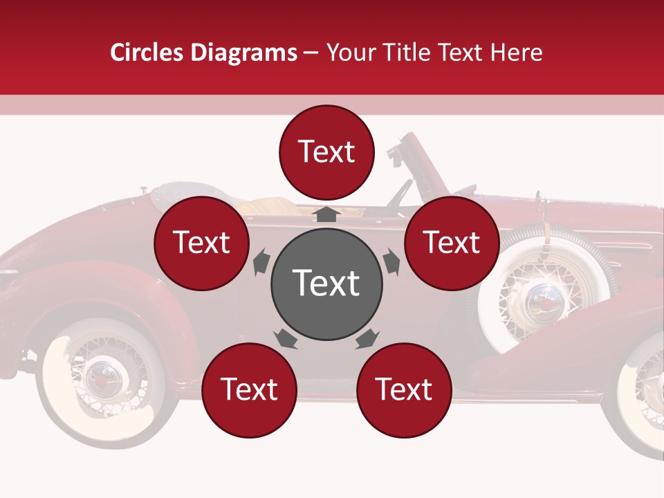 1936 Vintage Convertible Isolated With Clipping Path PowerPoint Template