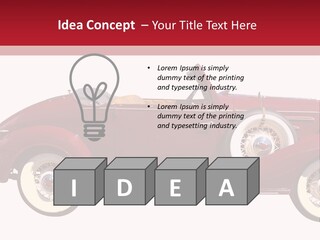 1936 Vintage Convertible Isolated With Clipping Path PowerPoint Template
