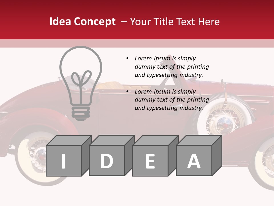 1936 Vintage Convertible Isolated With Clipping Path PowerPoint Template