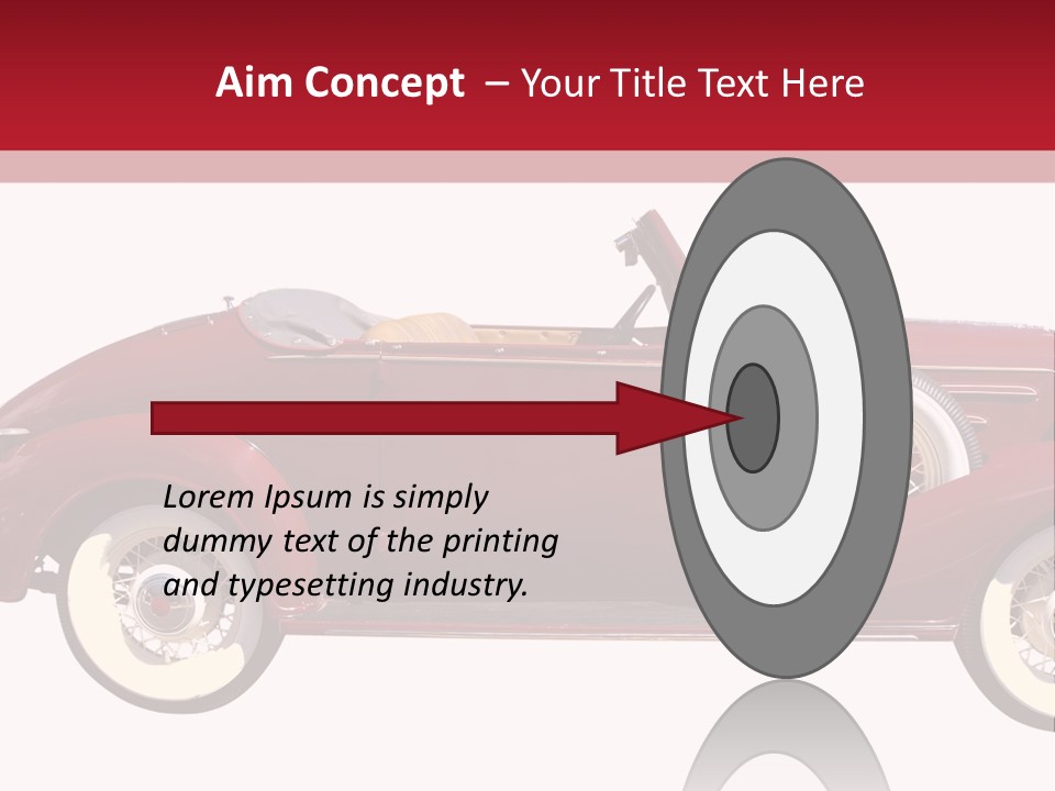 1936 Vintage Convertible Isolated With Clipping Path PowerPoint Template