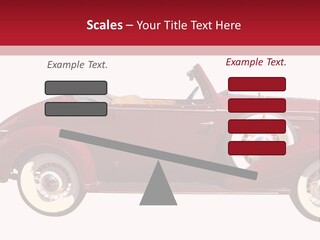 1936 Vintage Convertible Isolated With Clipping Path PowerPoint Template