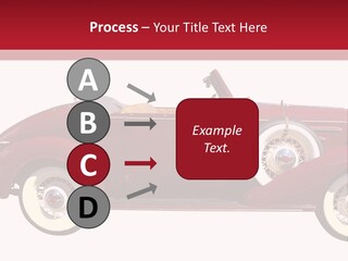 1936 Vintage Convertible Isolated With Clipping Path PowerPoint Template