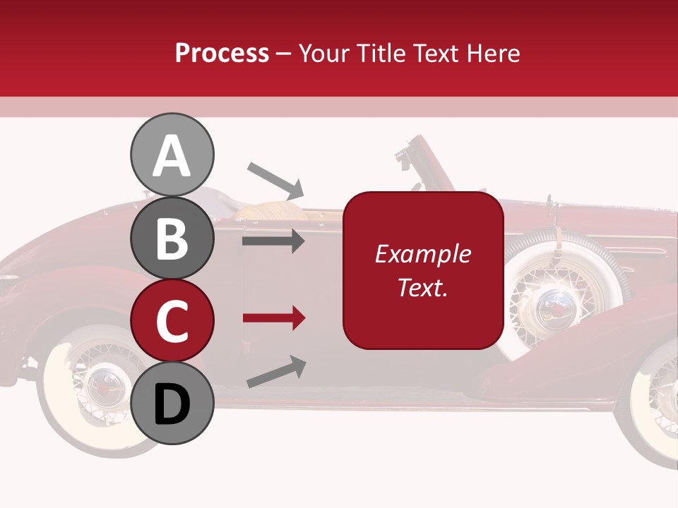 1936 Vintage Convertible Isolated With Clipping Path PowerPoint Template