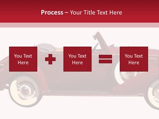 1936 Vintage Convertible Isolated With Clipping Path PowerPoint Template