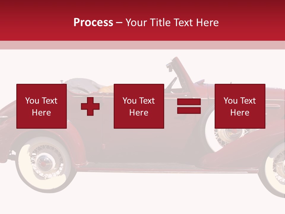 1936 Vintage Convertible Isolated With Clipping Path PowerPoint Template
