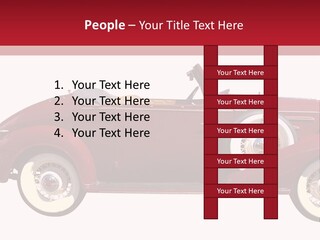 1936 Vintage Convertible Isolated With Clipping Path PowerPoint Template
