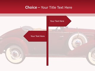 1936 Vintage Convertible Isolated With Clipping Path PowerPoint Template