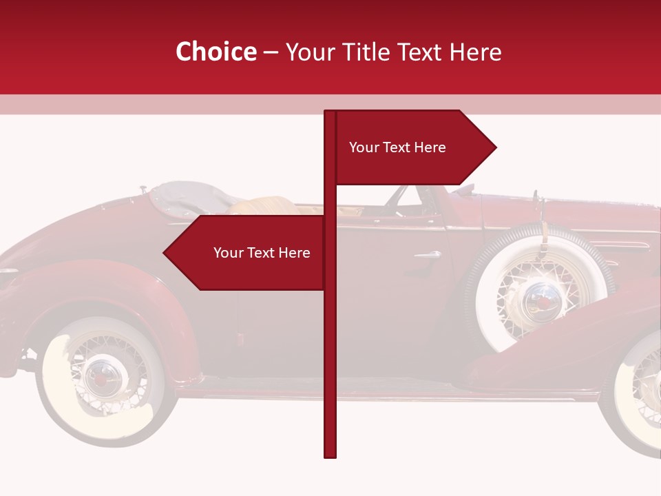 1936 Vintage Convertible Isolated With Clipping Path PowerPoint Template