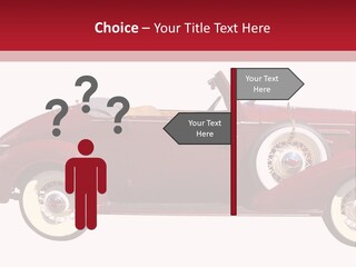 1936 Vintage Convertible Isolated With Clipping Path PowerPoint Template