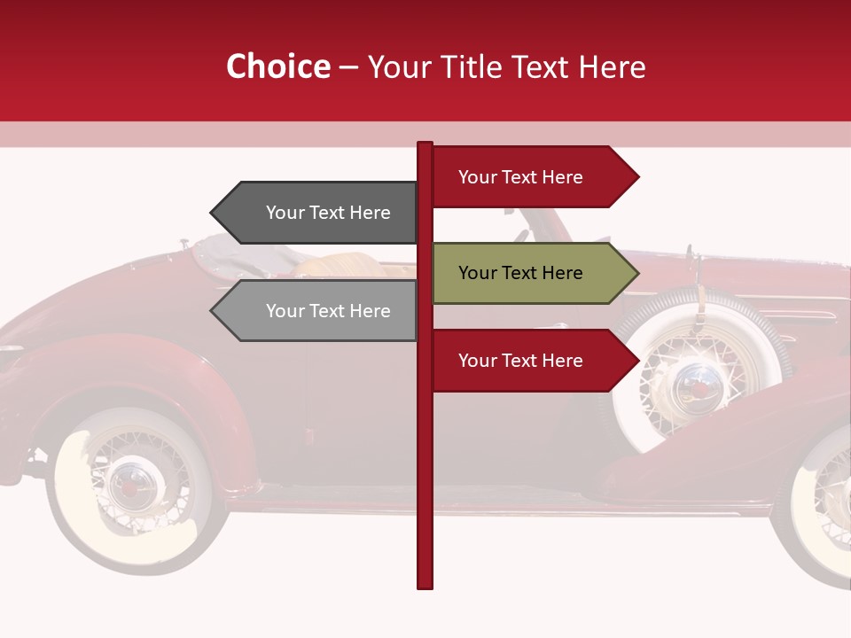 1936 Vintage Convertible Isolated With Clipping Path PowerPoint Template