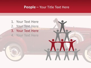 1936 Vintage Convertible Isolated With Clipping Path PowerPoint Template
