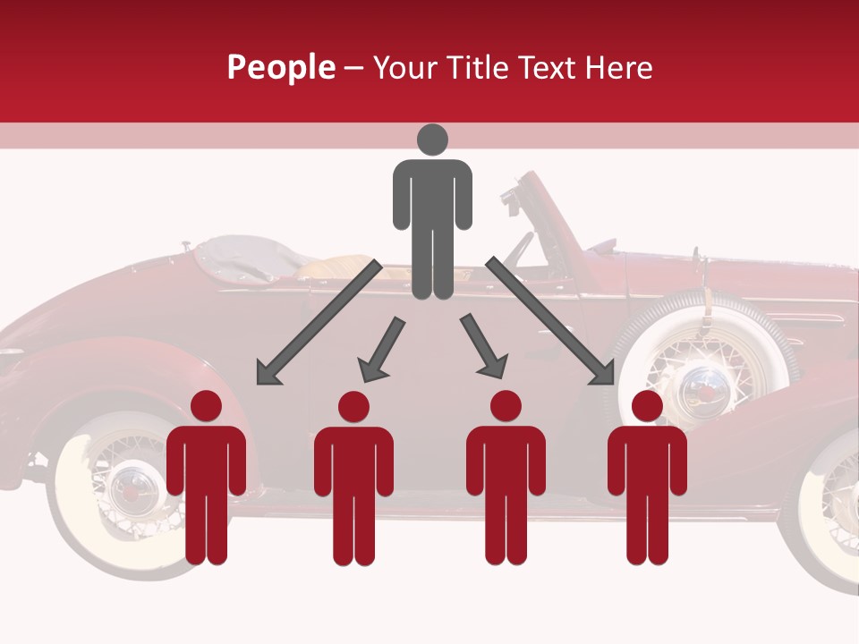 1936 Vintage Convertible Isolated With Clipping Path PowerPoint Template