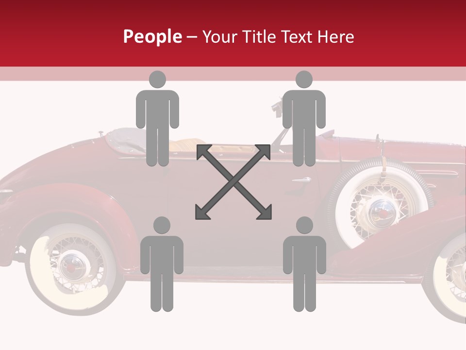 1936 Vintage Convertible Isolated With Clipping Path PowerPoint Template