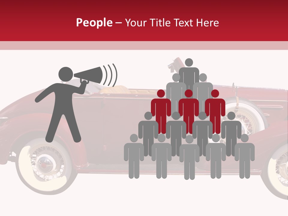 1936 Vintage Convertible Isolated With Clipping Path PowerPoint Template