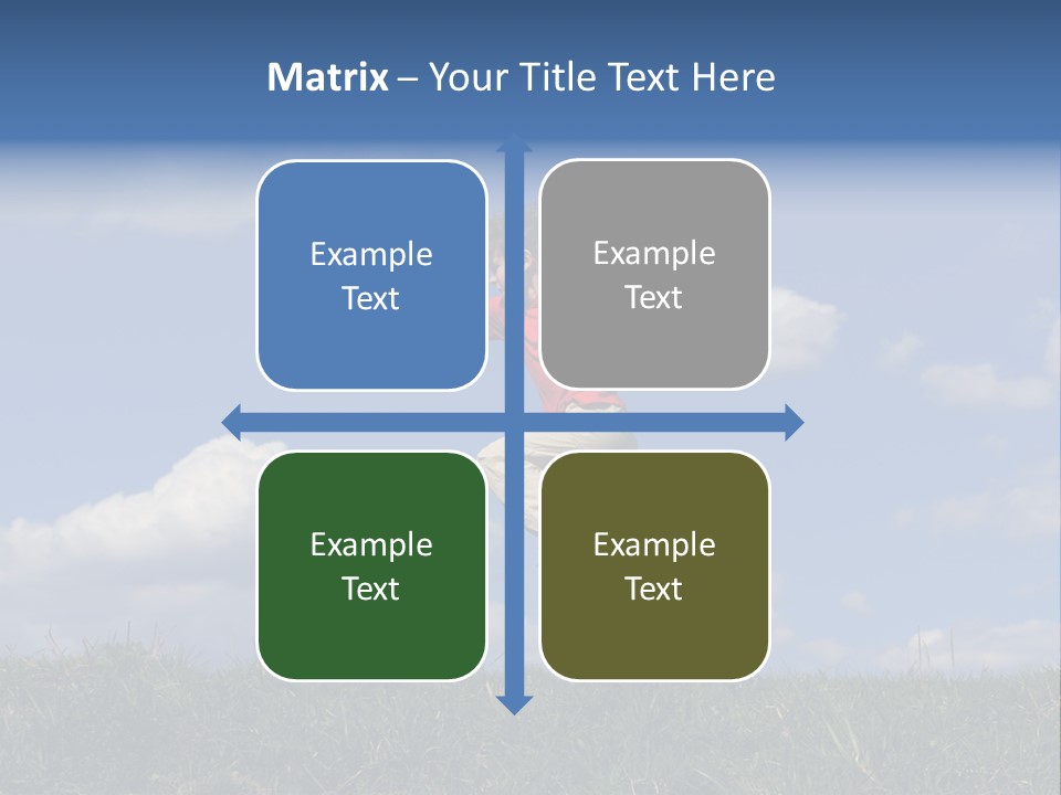 Boy Running On Green Meadow PowerPoint Template