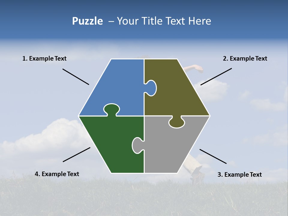 Boy Running On Green Meadow PowerPoint Template