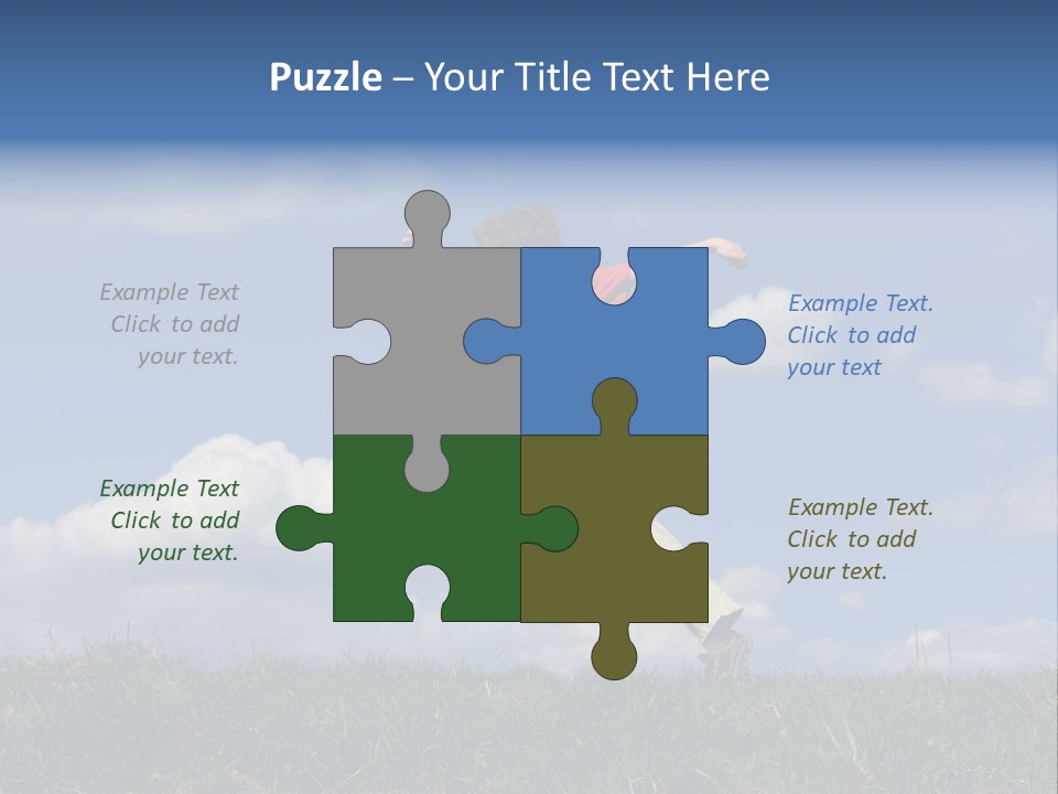 Boy Running On Green Meadow PowerPoint Template