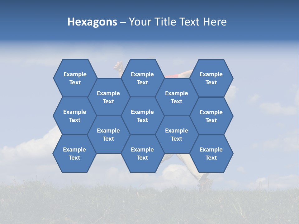 Boy Running On Green Meadow PowerPoint Template