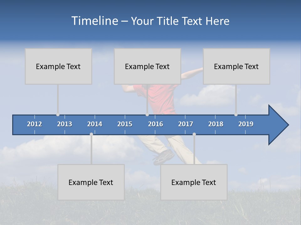 Boy Running On Green Meadow PowerPoint Template