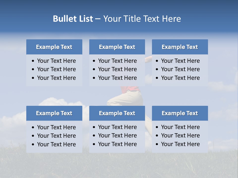 Boy Running On Green Meadow PowerPoint Template